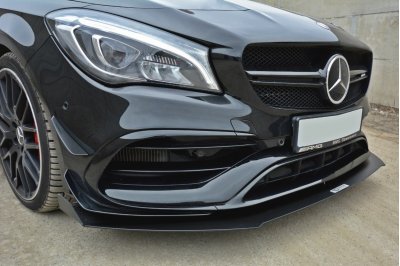 Накладка сплиттер на передний бампер на Mercedes CLA C117 A45 AMG рестайл